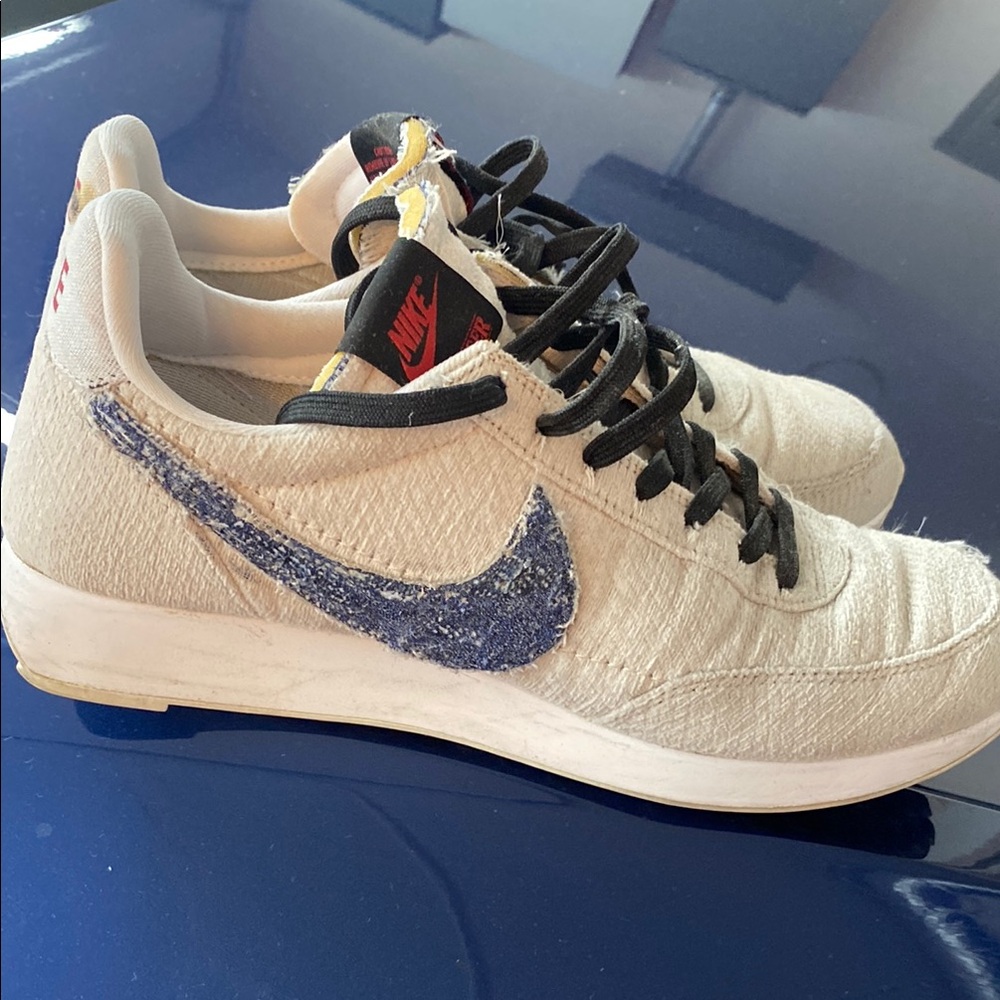 Nike Cream and Blue Sneakers